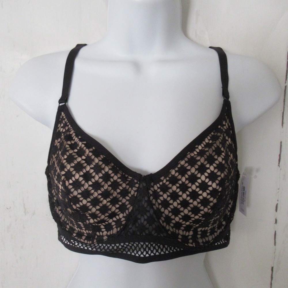 New Adore Me Bra 34D Black Tatum Full Coverage Underwire Back Closure